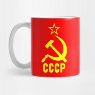 CCCP Yellow star hammer and sickle Mug